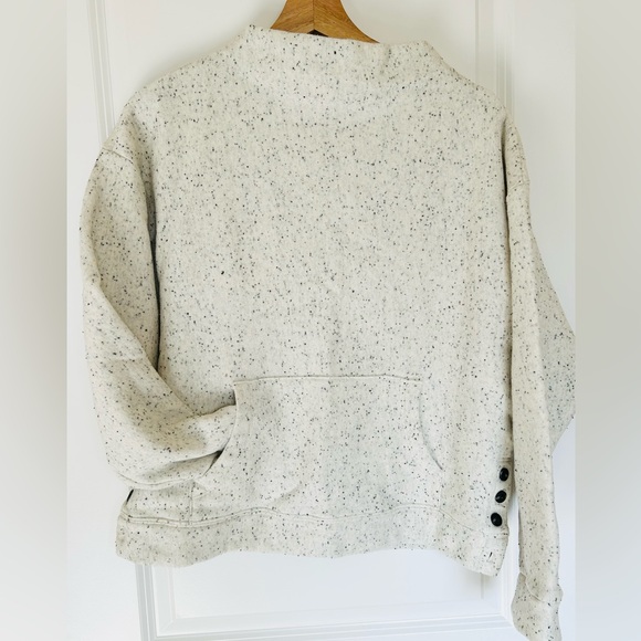 Madewell Donegal Mockneck Sidbutton Sweatshirt Large - Picture 2 of 7